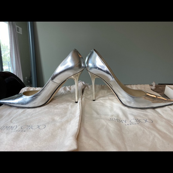 Jimmy Choo Metallic Love 100mm Pumps - Picture 8 of 15